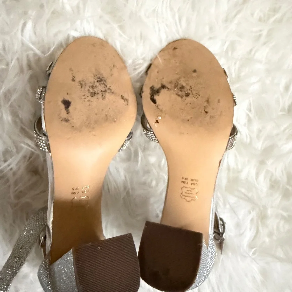 Silver rhinestones heels sandals - Picture 5 of 7